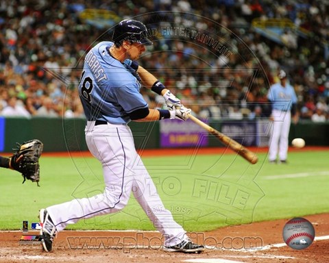 Framed Ben Zobrist 2012 Action Print