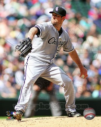 Framed John Danks 2012 Action Print