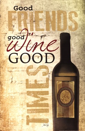 Framed Good Wine Print