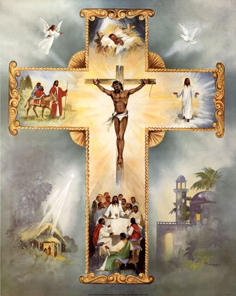 Framed Living Cross Print