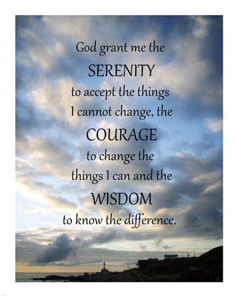 Framed Serenity Prayer - skies Print