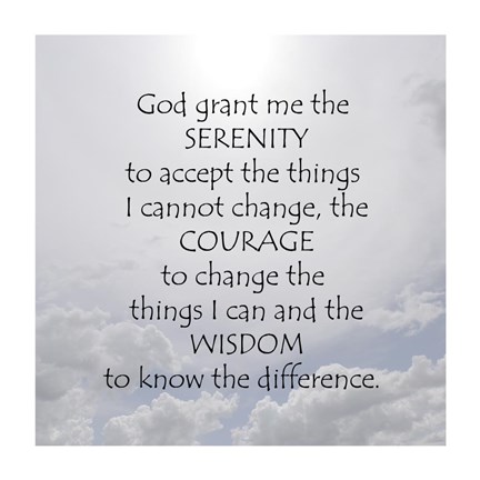 Framed Serenity Prayer - clouds Print