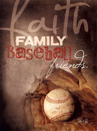 Framed Faith Family Baseball Print