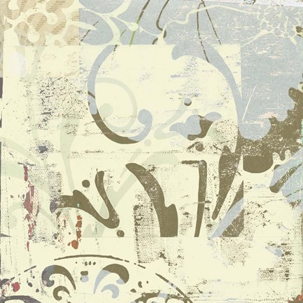 Framed Floral Swhirls I Print