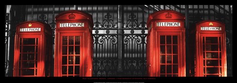 Framed Red Telephone Boxes, London Print