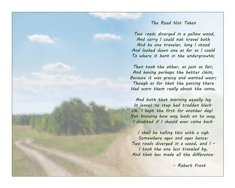 Framed Road Not Taken Landscape Print
