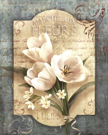 Framed Marche Aux Fleurs Print