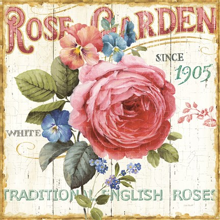 Framed Rose Garden I Print