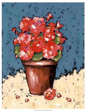 Framed Bright Geraniums Print