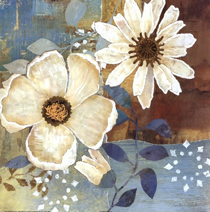 Framed Flowers At Dawn II Print