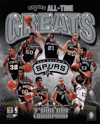 Framed San Antonio Spurs All-Time Greats Composite Print