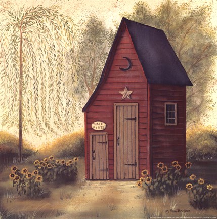 Framed Folk Art Outhouse II Print
