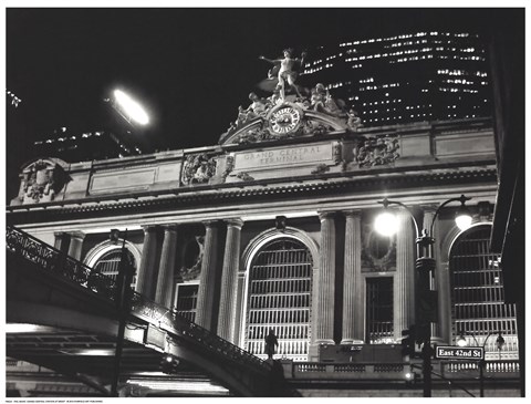 Framed Grand Central Station at Night Print