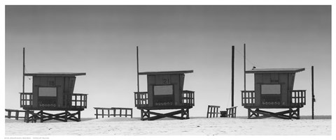 Framed Lifeguard Shacks, Venice Beach Print