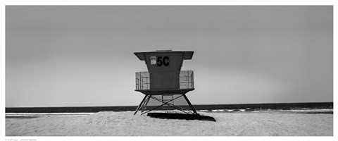 Framed Lone Lifeguard Shack Print