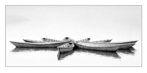 Framed Zen Boats Print