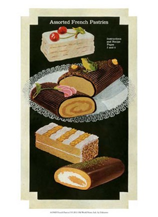 Framed French Pastries I Print