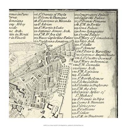 Framed City of Rome Grid III Print