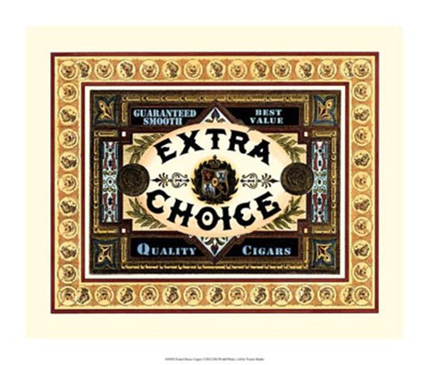 Framed Extra Choice Cigars Print