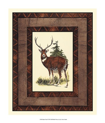 Framed Rustic Deer Print