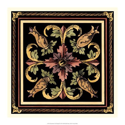 Framed Decorative Tile Design II Print