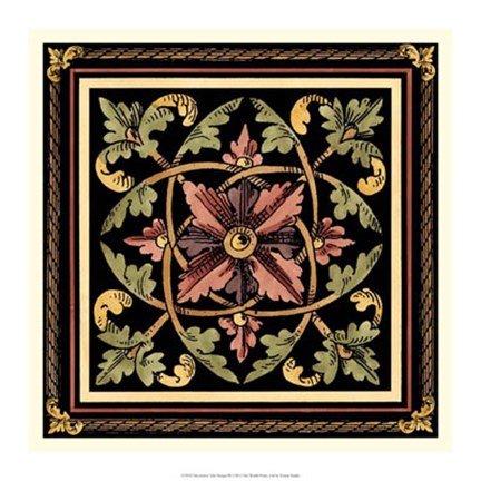 Framed Decorative Tile Design III Print
