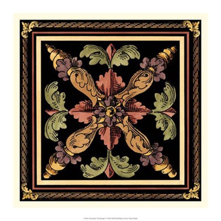 Framed Decorative Tile Design V Print