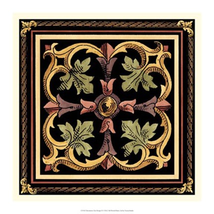 Framed Decorative Tile Design VI Print