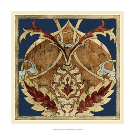 Framed Vintage Woodblock V Print