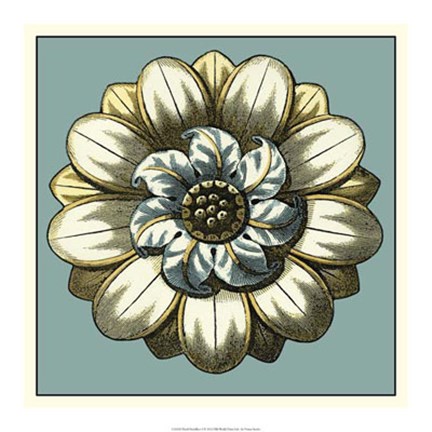 Framed Floral Medallion I Print