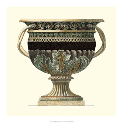 Framed Crackled Large Giardini Urn II Print