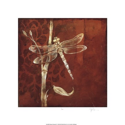 Framed Wings &amp; Damask VI Print