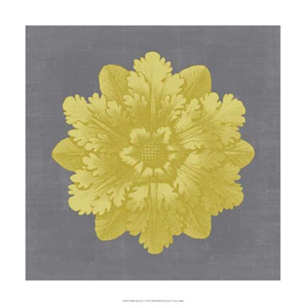 Framed Gilded Rosette V Print