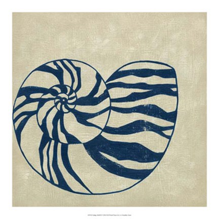 Framed Indigo Shell II Print