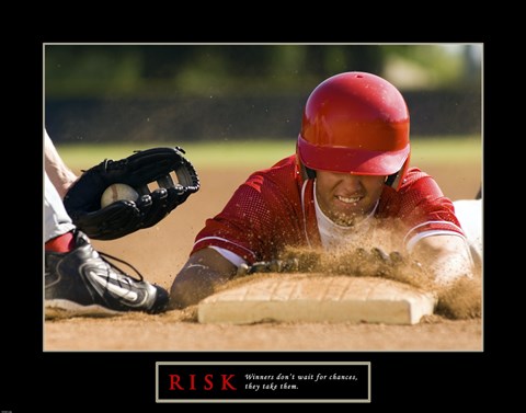 Framed Risk-Baseball Print