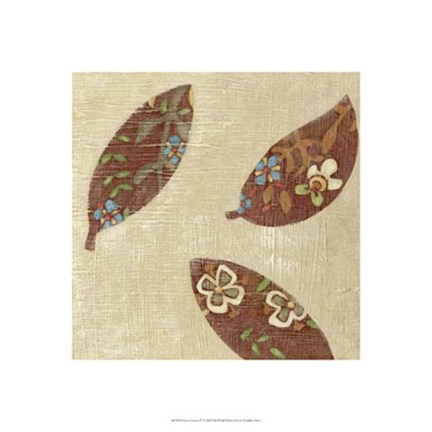 Framed Linen Leaves IV Print