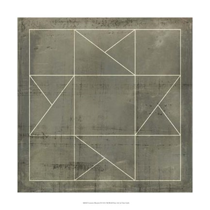 Framed Geometric Blueprint II Print