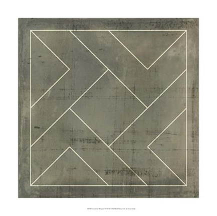 Framed Geometric Blueprint VI Print