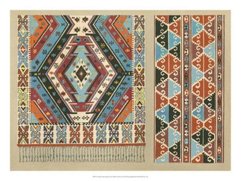 Framed Turkish Carpet Design Print