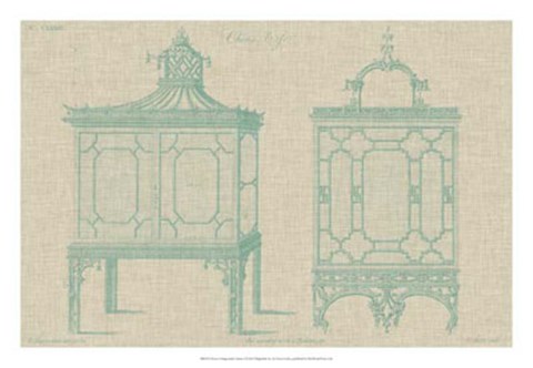 Framed Chinese Chippendale Cabinet I Print