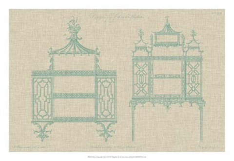 Framed Chinese Chippendale Cabinet II Print