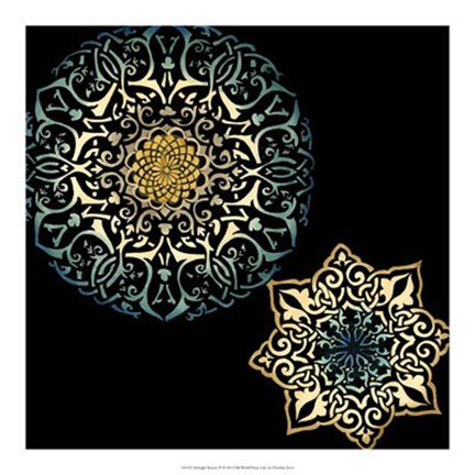 Framed Midnight Rosette IV Print