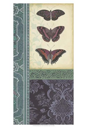 Framed Butterfly Brocade I Print