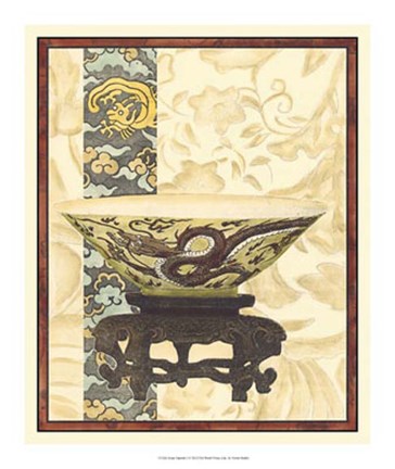 Framed Asian Tapestry I Print