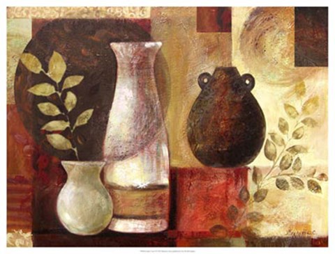 Framed Spice Vases II Print