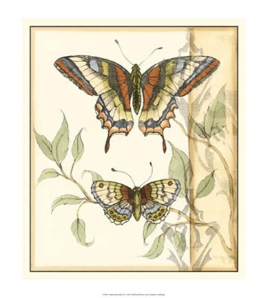 Framed Tandem Butterflies II Print