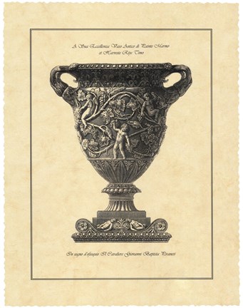 Framed Vintage Harvest Urn II - Vaso Antico Print