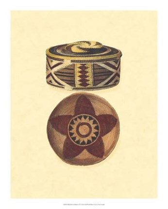 Framed Hand Woven Baskets IV Print