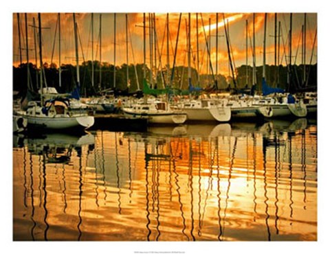 Framed Marina Sunrise I Print