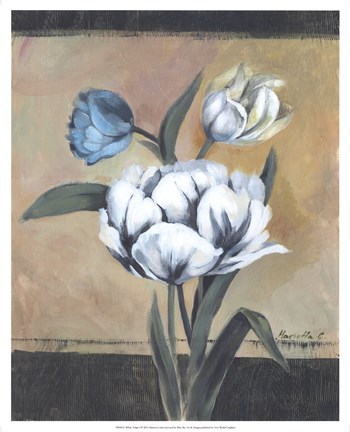 Framed White Tulips I Print